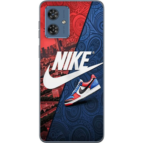 Motorola Moto G54 Läpinäkyvä kuori  Nike Logo Punainen Sininen Lenkkarit Tyyli Urheilu Muoti Suosittu Swoosh Kuviointi Harjoitusvaatteet Graafinen