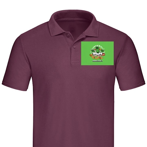 Piké för Vuxen | Elegant Pikétröja Minecraft Boom Vinröd Medium