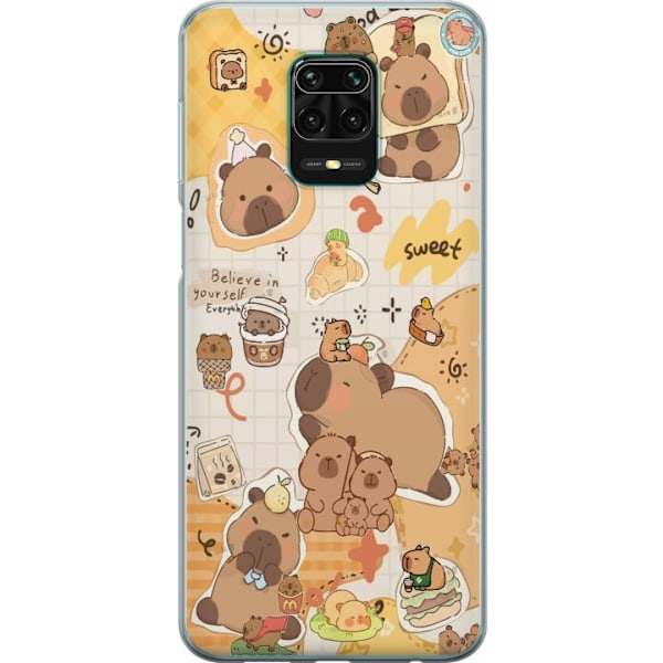 Xiaomi Redmi Note 9 Pro Läpinäkyvä kuori Kawaii capybara mobilskal med gulliga djurmotiv
