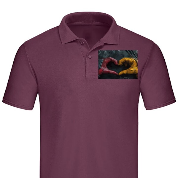 Poloshirt til Voksen | Elegant Poloshirt Wolverine Deadpool Bordeaux XX-Large