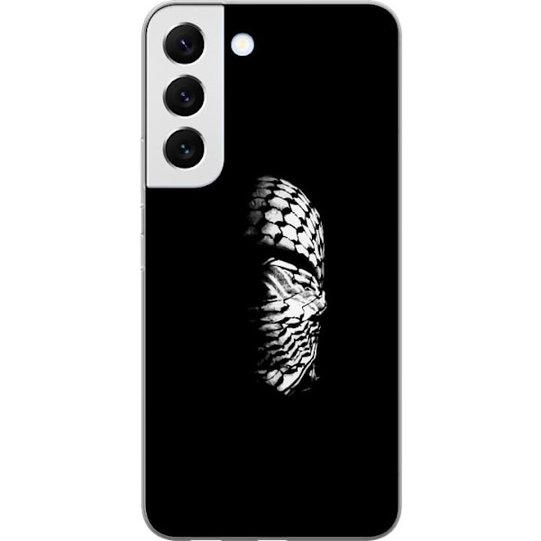 Samsung Galaxy S22+ 5G Läpinäkyvä kuori Keffiyeh-kuviointi - klassinen palestiinalainen mustavalkoinen shaali, jolla on kulttuurinen merkitys