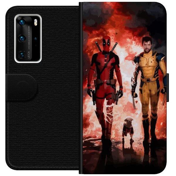 Huawei P40 Pro Lompakkokotelo Wolverine Deadpool