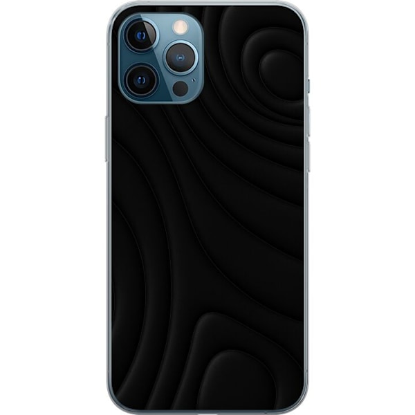 Apple iPhone 12 Pro Max Gennemsigtig cover Sorte Bølger