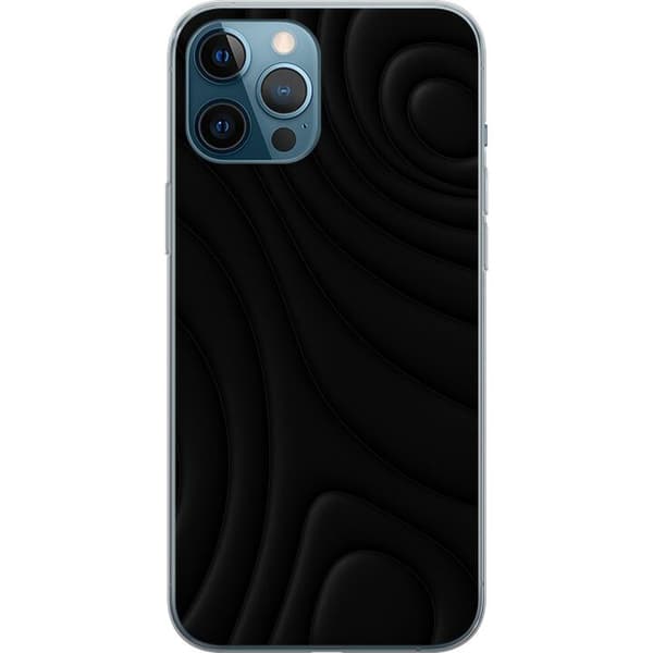 Kompatibel Mobilcover til Apple iPhone 12 Pro Max Sorte Bølger