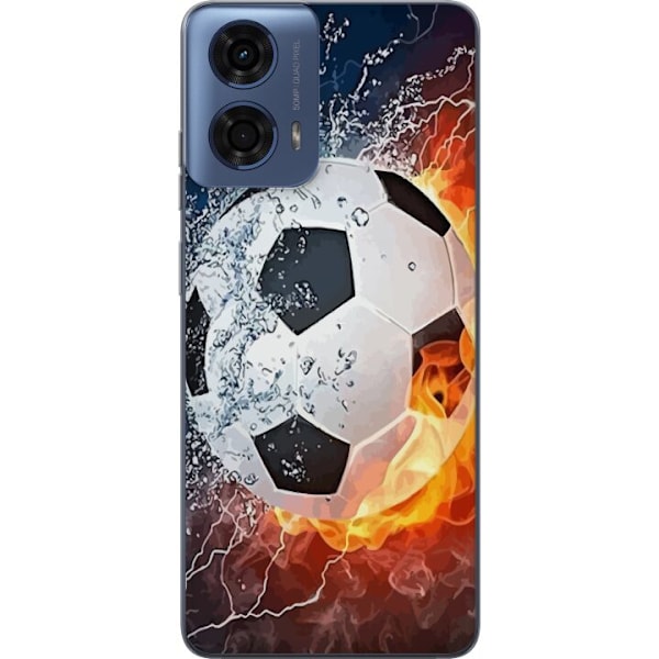 Motorola Moto G24 Gennemsigtig cover Fodbold Ild