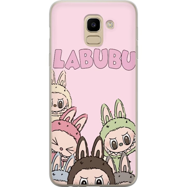 Samsung Galaxy J6 Genomskinligt Skal Labubu Pop Mart Karaktärer Figurer Samlarobjekt Populär Figurserie Design Pop Mart Toy Art Motiv