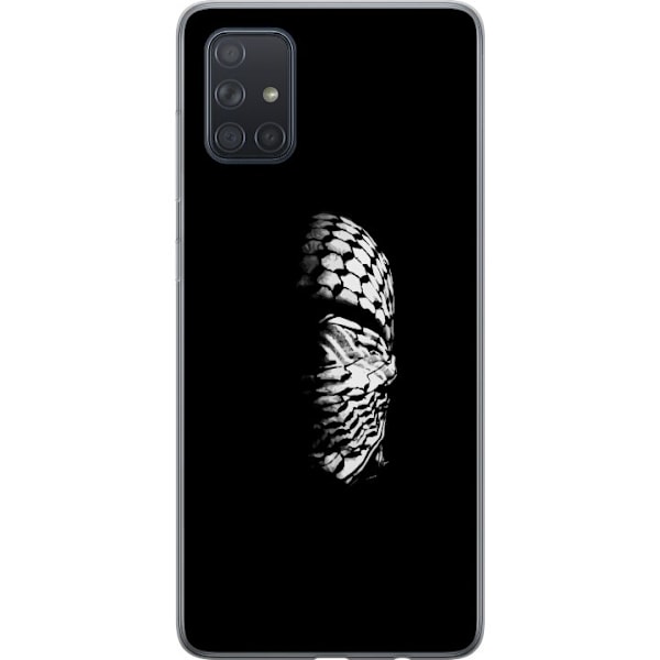 Samsung Galaxy A71 Gennemsigtig cover Keffiyeh-mønster - klassisk sort-hvid palæstinensisk tørklæde med kulturel betydning