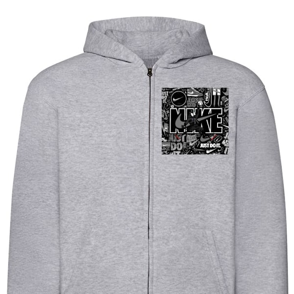 Zip-Hoodie | Hættetrøje med Lynlås til Voksne Nike grå L