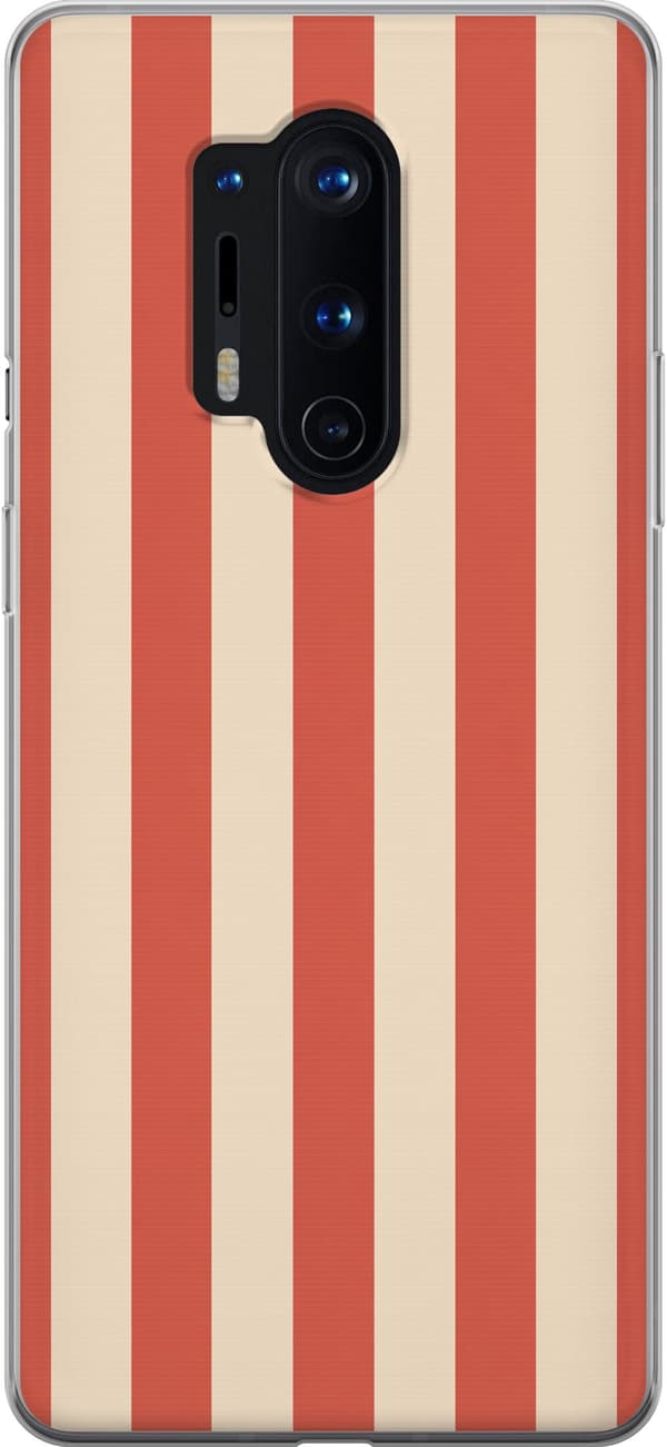 Kompatibelt Mobildeksel til OnePlus 8 Pro Korallfargede striper oransje