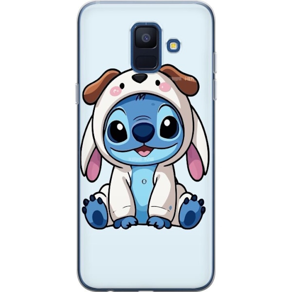 Samsung Galaxy A6 (2018) Läpinäkyvä kuori Stitch Koirapuku Lilo & Stitch Disney Hauska Design Sininen Avaruusolento Sarjakuva Hahmo Suosittu Lapsil