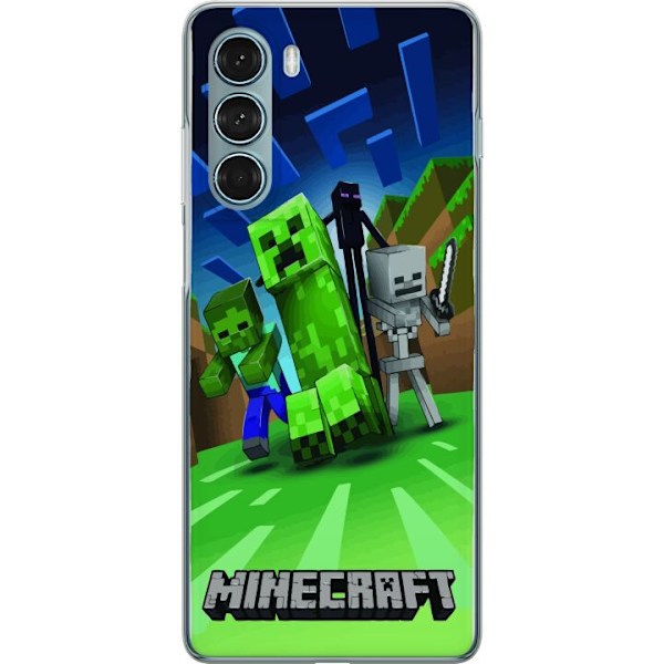 Motorola Moto G200 5G Läpinäkyvä kuori Minecraft Creeper mobilskal i klassisk grön pixelstil
