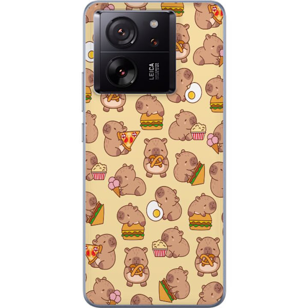 Xiaomi 13T Läpinäkyvä kuori Kawaii capybara puhelinkotelo useilla söpöillä hahmoilla