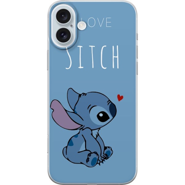 Apple iPhone 16 Plus Gjennomsiktig deksel I Love Stitch