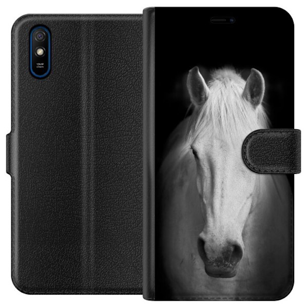 Xiaomi Redmi 9A Tegnebogsetui Hvid Hest