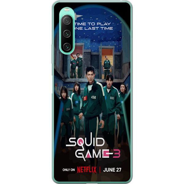 Sony Xperia 10 IV Läpinäkyvä kuori Squid Game Kausi 3 TV-sarjan hahmot Suositut TV-sarja Motiivit Ikoni Jännitys Draama Aasialainen suunnittelu Tr