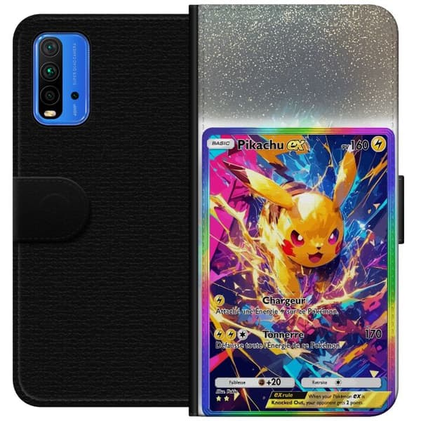 Kompatibel Tegnebogsetui til Xiaomi Redmi Note 9 4G Pikachu gul