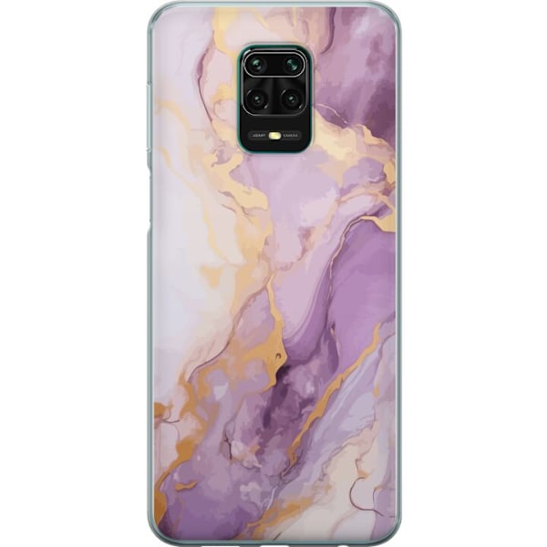 Xiaomi Redmi Note 9 Pro Gennemsigtig cover Marmor Lilla Guld