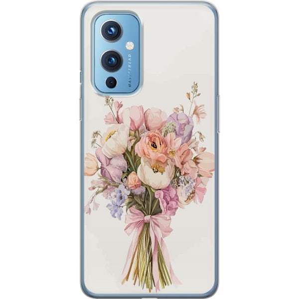 OnePlus 9 Genomskinligt Skal Mobilskal med färgglad blombukett i romantisk stil