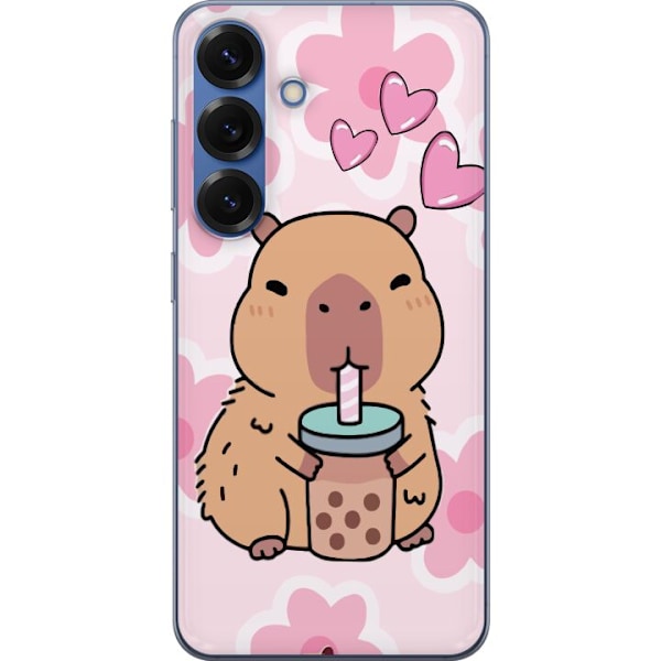 Samsung Galaxy S25+ Läpinäkyvä kuori Kawaii Capybara Sydän
