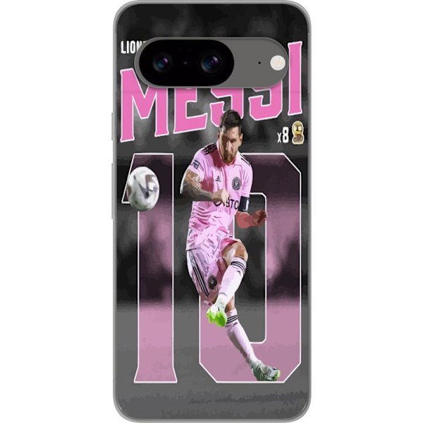 Google Pixel 8 Genomskinligt Skal Lionel Messi - Rosa