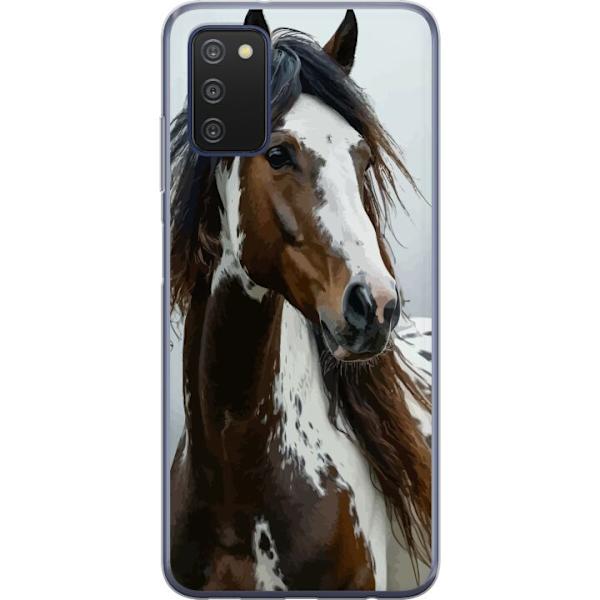 Samsung Galaxy A03s Genomskinligt Skal Häst Djurmotiv Grafisk Design Natur Kraftfullt Motiv Populär Väggkonst Djurtema Ridning