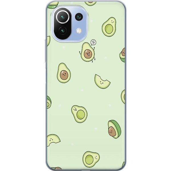 Xiaomi 11 Lite 5G NE Genomskinligt Skal Avocado Mönster