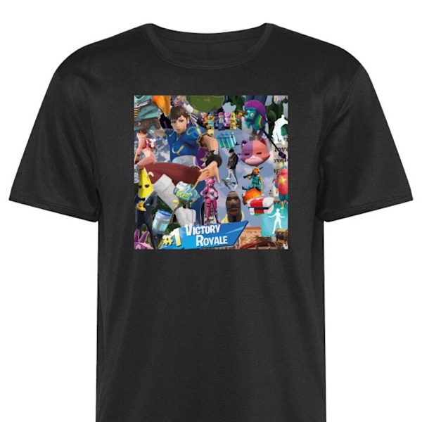 Trænings T-shirt | Sport T-shirt til Voksen Fortnite sort Medium