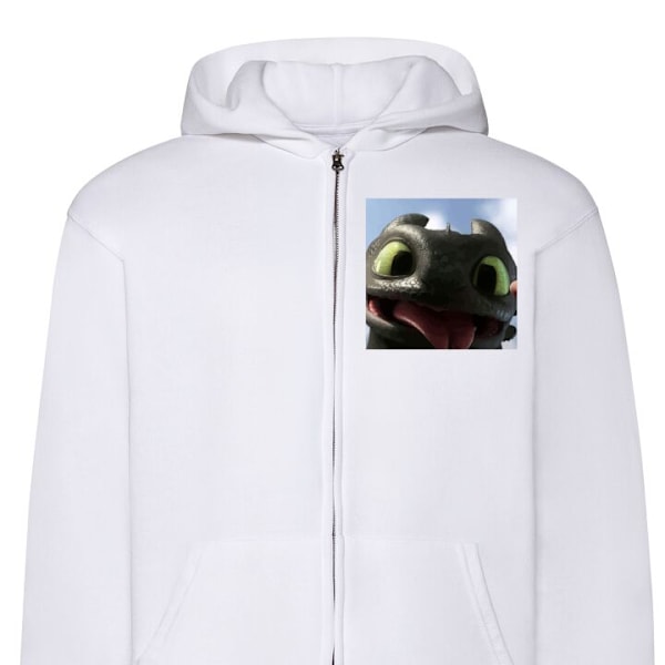Zip-Hoodie til Børn | Hættetrøje med Lynlås Hvordan træner du din drage hvid one size
