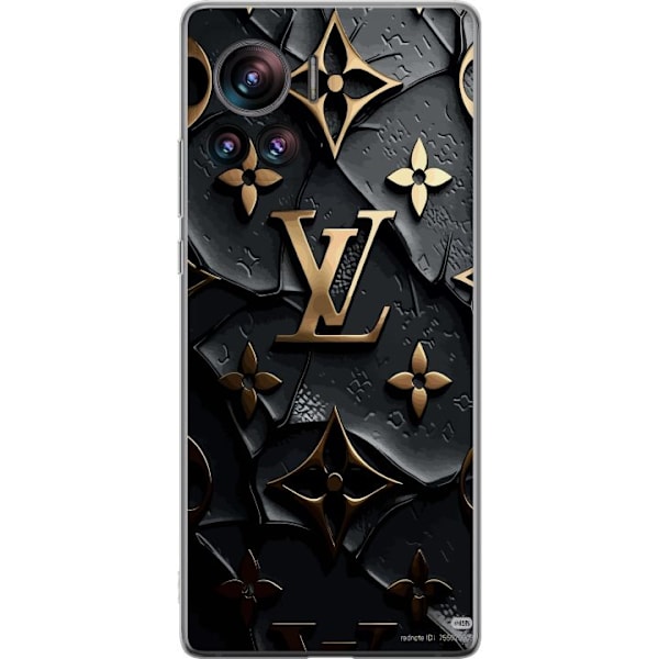 Motorola Edge 30 Ultra Läpinäkyvä kuori Louis Vuitton Tumma tila Suunnittelu Musta Ylellisyys Tyyli Muoti Suosittu Graafinen Kuvio Muotisymboli Luk