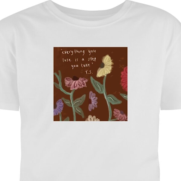 T-shirt til Voksen | Klassisk Voksen T-shirt Blomster hvid L