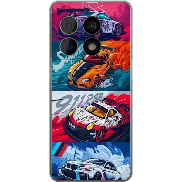 OnePlus 10 Pro Läpinäkyvä kuori Nopeat Autot - Piirretty Kuvio Toiminnalla