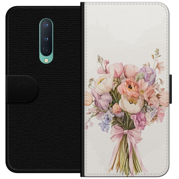 OnePlus 8 Plånboksfodral Mobilskal med färgglad blombukett i