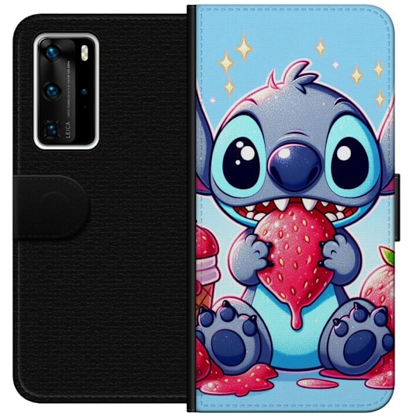 Huawei P40 Pro Tegnebogsetui Strawberry Stitch