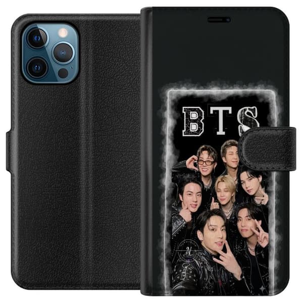 Kompatibel Tegnebogsetui til Apple iPhone 12 Pro Max BTS-medlemmer poserer sammen i sorte outfits for en selfie sort