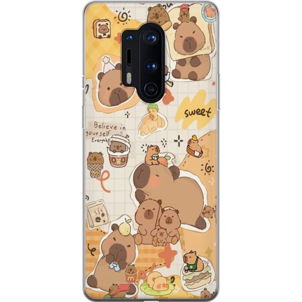 OnePlus 8 Pro Läpinäkyvä kuori Kawaii capybara mobilskal med gulliga djurmotiv