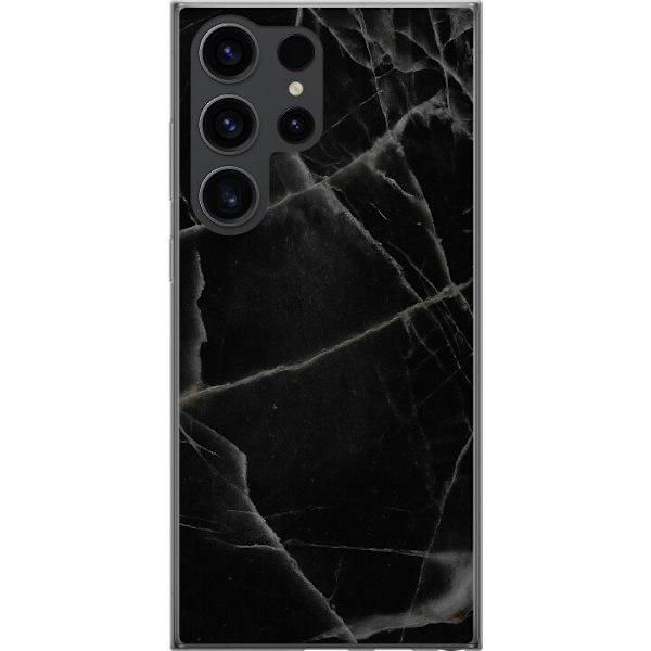 Samsung Galaxy S24 Ultra Gennemsigtig cover Sort marmor
