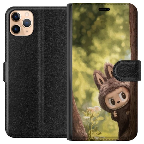 Apple iPhone 11 Pro Max Plånboksfodral Labubu Graffiti Vibes – Gatukonst i monsterform
