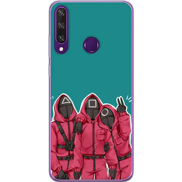 Huawei Y6p Läpinäkyvä kuori Squid Game Hahmot Graafinen Suunnittelu Sarjakuvasarjan Hahmot Suosittu TV-Teema Aasialainen Tyyli Jännittävä Trendi