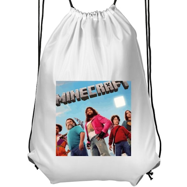Gympapåse | Lätt Träningsväska för Vuxna A Minecraft Movie vit Vuxen