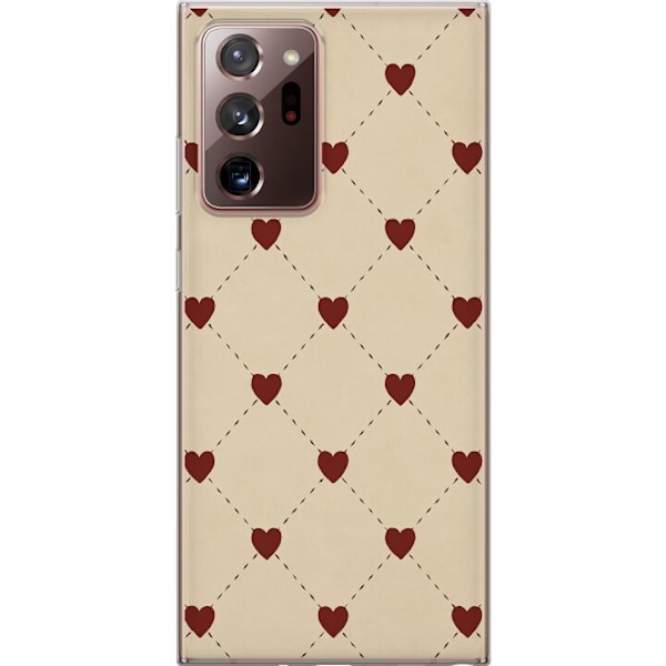 Samsung Galaxy Note20 Ultra Genomskinligt Skal Heart Grid