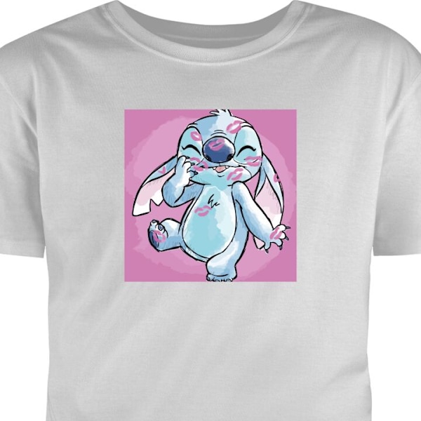 T-shirt til Voksen | Klassisk Voksen T-shirt Stitch Puss grå L