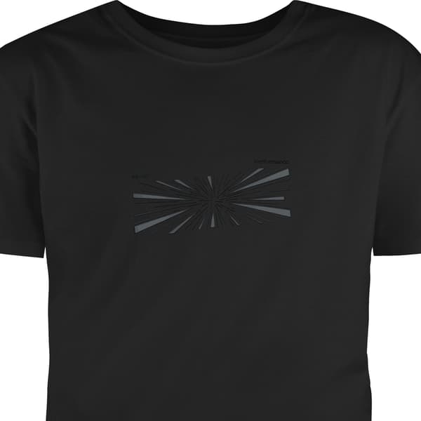 T-shirt til Voksen Sort Stor Grå og sorte spidse linjer, der stråler ud fra et fælles centrum sort L