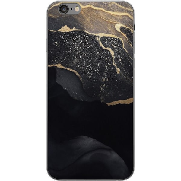 Apple iPhone 6 Plus Gennemsigtig cover Sort guld abstrakt