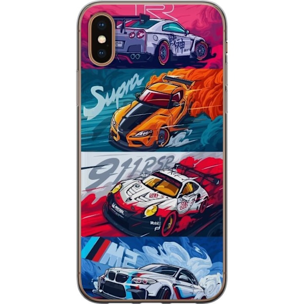 Apple iPhone XS Max Läpinäkyvä kuori Nopeat Autot - Piirret