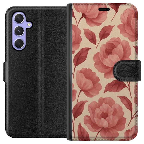Samsung Galaxy A54 Tegnebogsetui Roseblomst