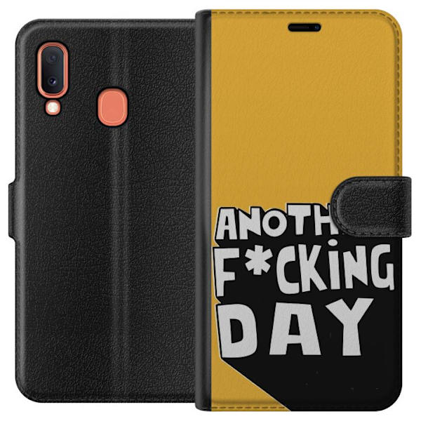Samsung Galaxy A20e Tegnebogsetui Another Day Tekstmotiv Humor Streetwear Grafisk Rå Stil Populært Livsstil By Mode Design