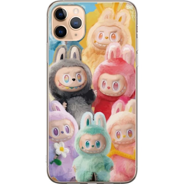 Apple iPhone 11 Pro Max Genomskinligt Skal Labubu Sketch Style – Handritat monster i tusch