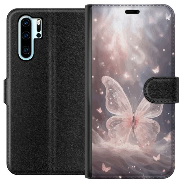 Kompatibel Tegnebogsetui til Huawei P30 Pro Sommerfugl