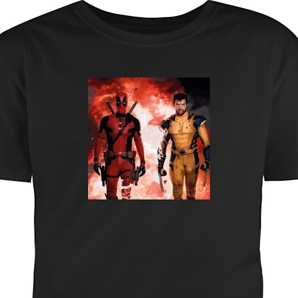 Barn-T-shirt | Bekväm T-shirt för Barn Wolverine Deadpool svart 7-8 År