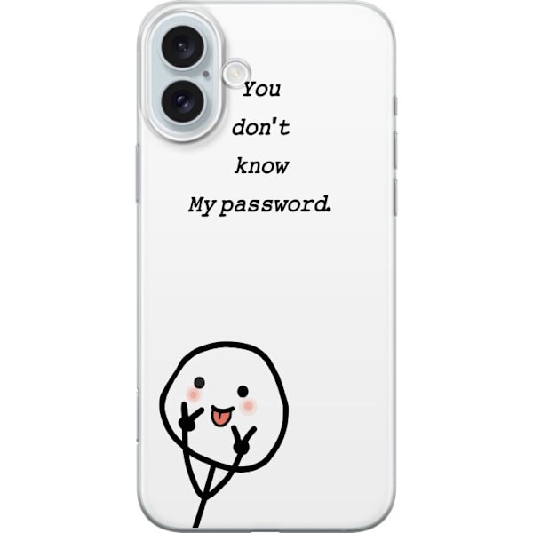 Apple iPhone 16 Plus Genomskinligt Skal You Don’t Know My Password – edgy textmotiv med attityd